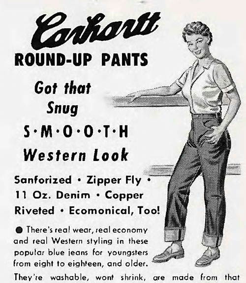Реклама женских джинсов Carhartt